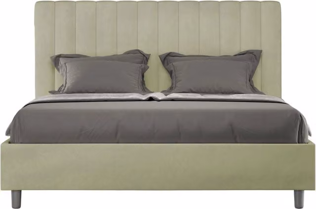 Letto Matrimoniale Giordanoshop con Rete Agueda in Tessuto Verde L/P/H: 160 x 200 x 122 cm