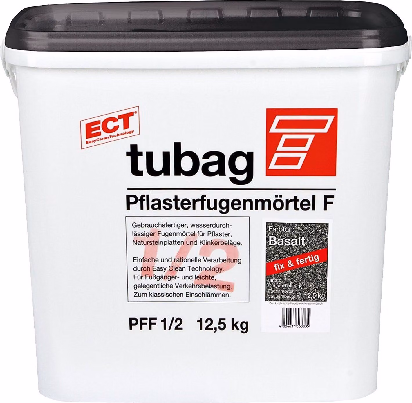 tubag Pflasterfugenmörtel PFF Basalt 12,5kg Eimer