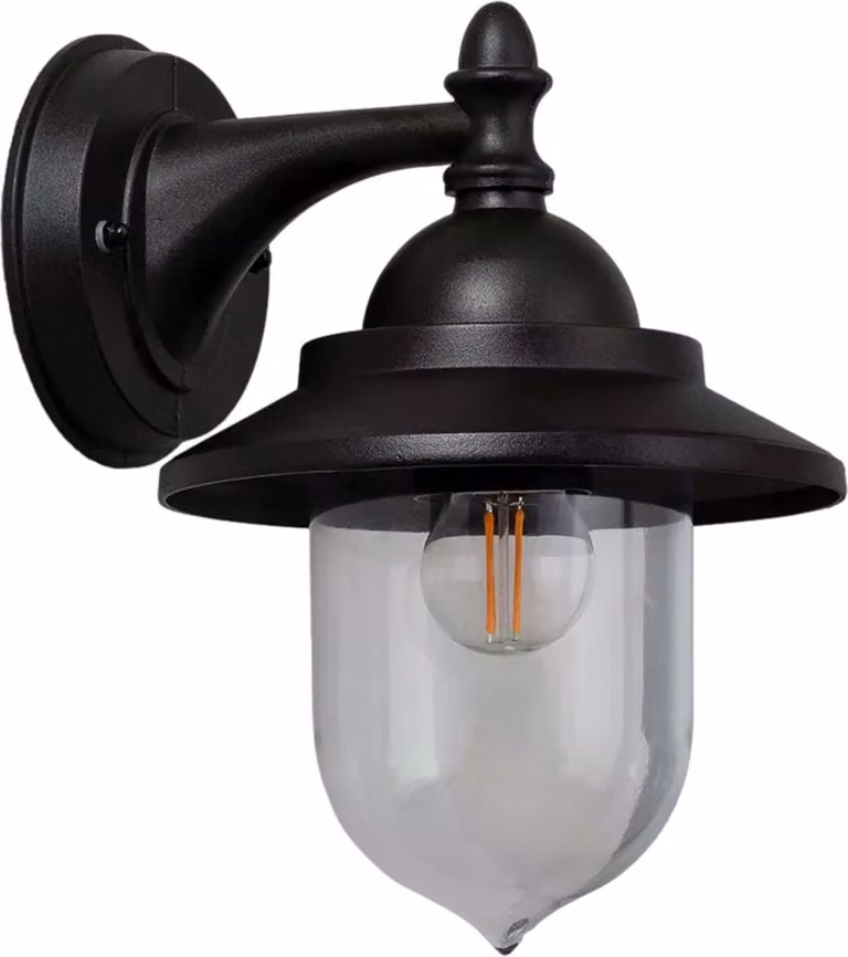 Applique da esterno nero in stile industriale IP44 Abruzzo Giovanni E27