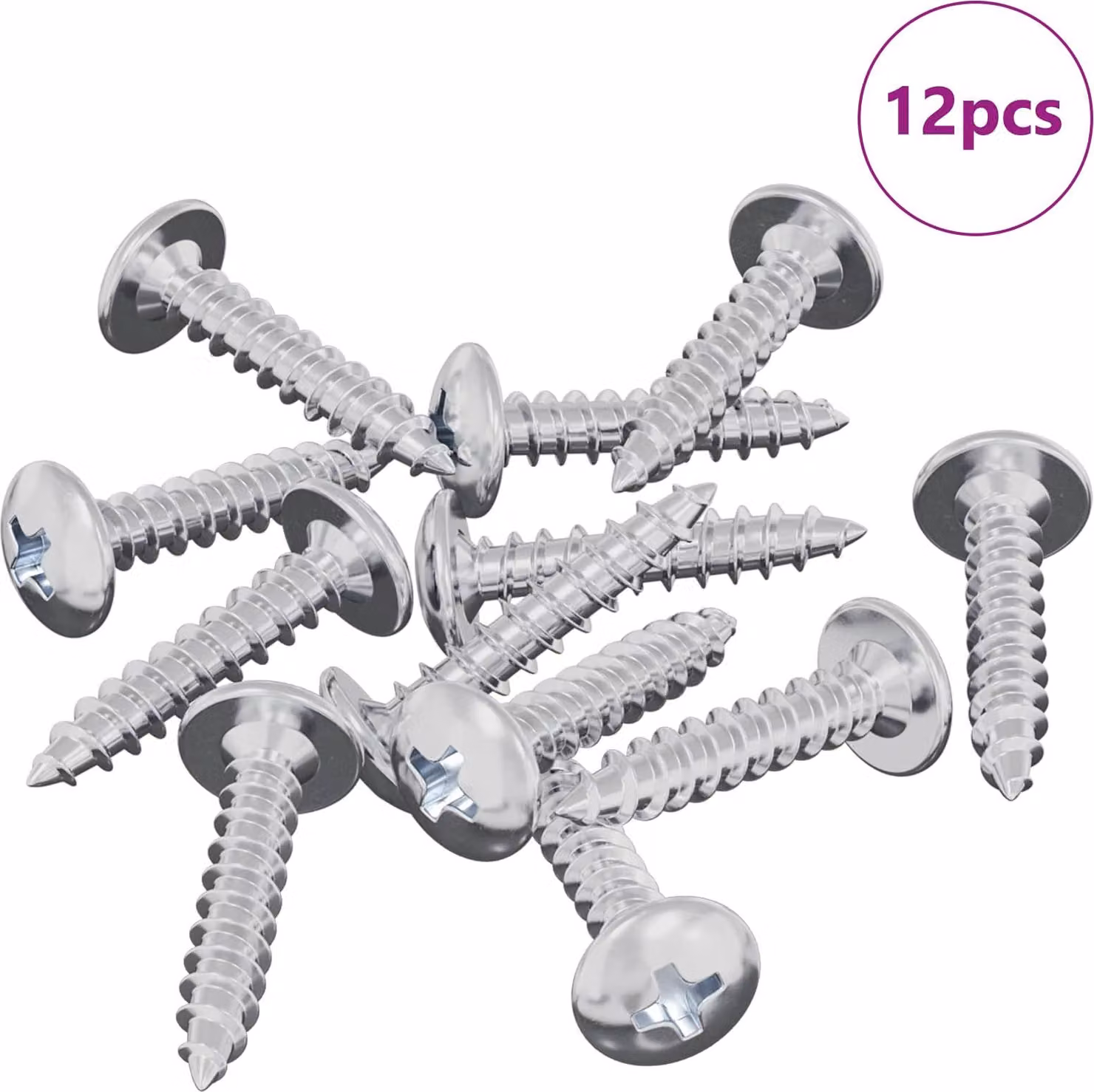 Chiodo autofilettante 12 pcs Zincato 4 x 20 mm Acciaio