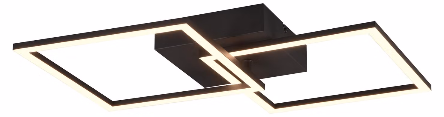 Plafoniera a LED - 60 x 35,2 cm - nero - metallo - regolabile
