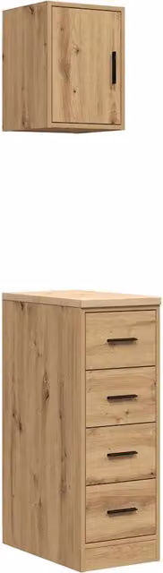 Set di 2 Armadi da Garage in Legno di Pino Rovere Artigianale Marrone CFW4459521