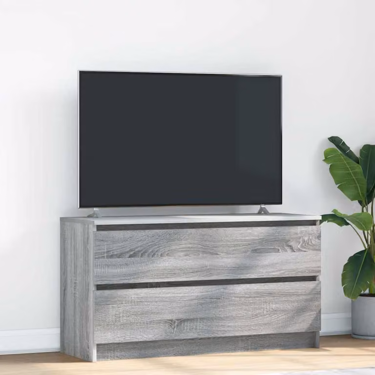 Mobile TV vidaXL in legno multistrato grigio Sonoma, L 100 cm x P 35 cm x H 54 cm