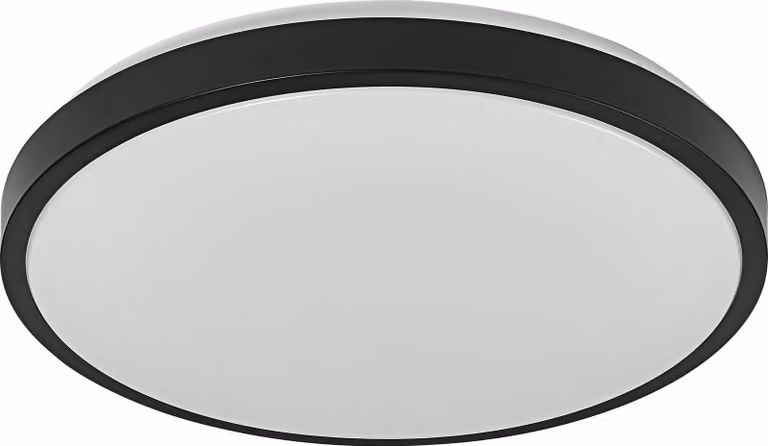 OSRAM ORBIS LONDON Plafoniera LED 400mm, nera, 24W, 2700lm, colore della luce bianco caldo, distribuzione della luce molto omogenea, lunga durata, modulo LED installato permanentemente, rotonda, classe di protezione IP20, 3000K