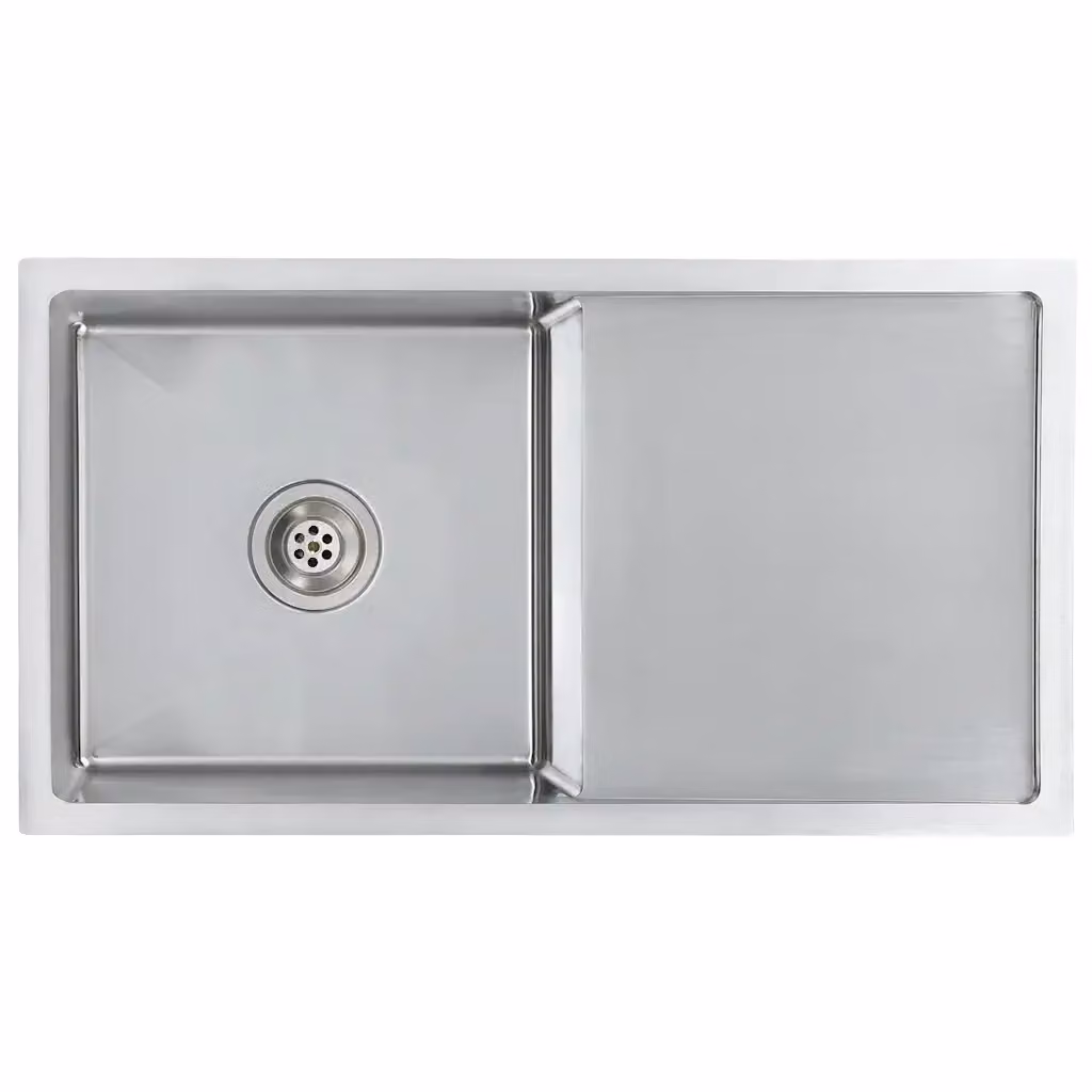 Lavello da cucina lavorato a mano vidaXL in acciaio inox color argento L/P/H: 87 x 44 x 42,1 cm – 2