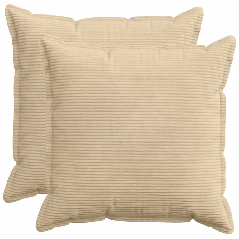 Set di 2 federe vidaXL HOUTEN in velluto a coste, colore grigio verde chiaro, L 80 x P 80 cm
