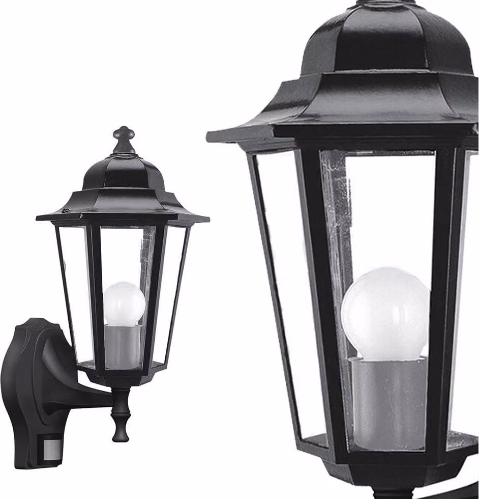 Rabalux Nero apparecchio per facciate con sensore di movimento Velence per lampadina E27 8217
