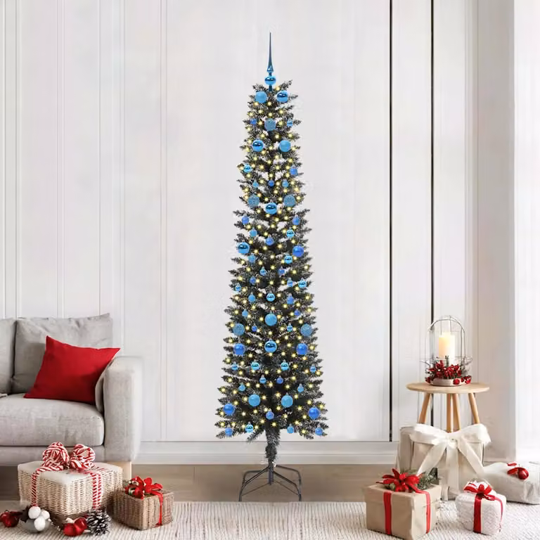 Albero di Natale artificiale verde vidaXL con 300 LED luce bianca calda, Altezza: 210 cm