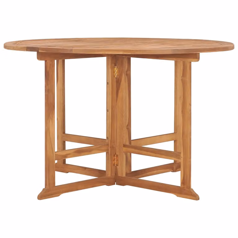 vidaXL Tavolo da pranzo pieghevole da giardino Ø110x75 cm in legno massiccio di teak