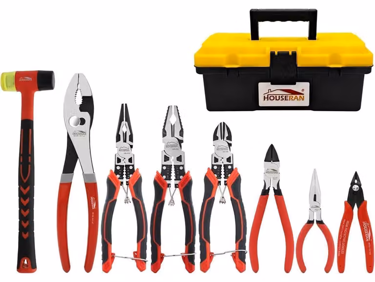 Set di 8 utensili per la casa, completo di custodia