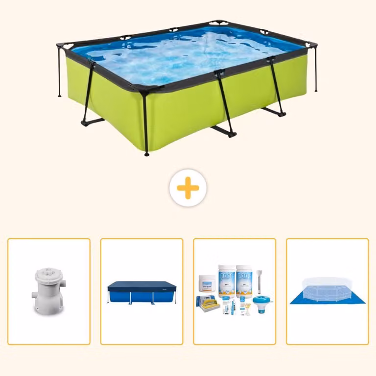 Piscina fuori terra rettangolare - 220x150x65 cm - 5 pezzi - Modello SCB59