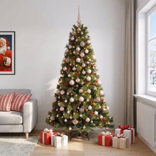 Albero di Natale artificiale con palline 180 cm 300 LED 3466702