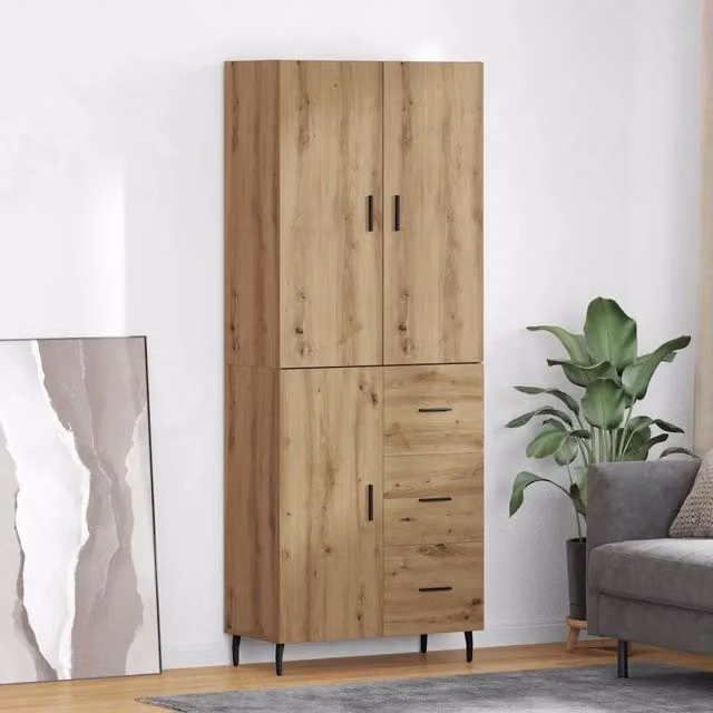 Credenza 2 pz Rovere artigianale 69,5 x 34 x 180 cm 3415997