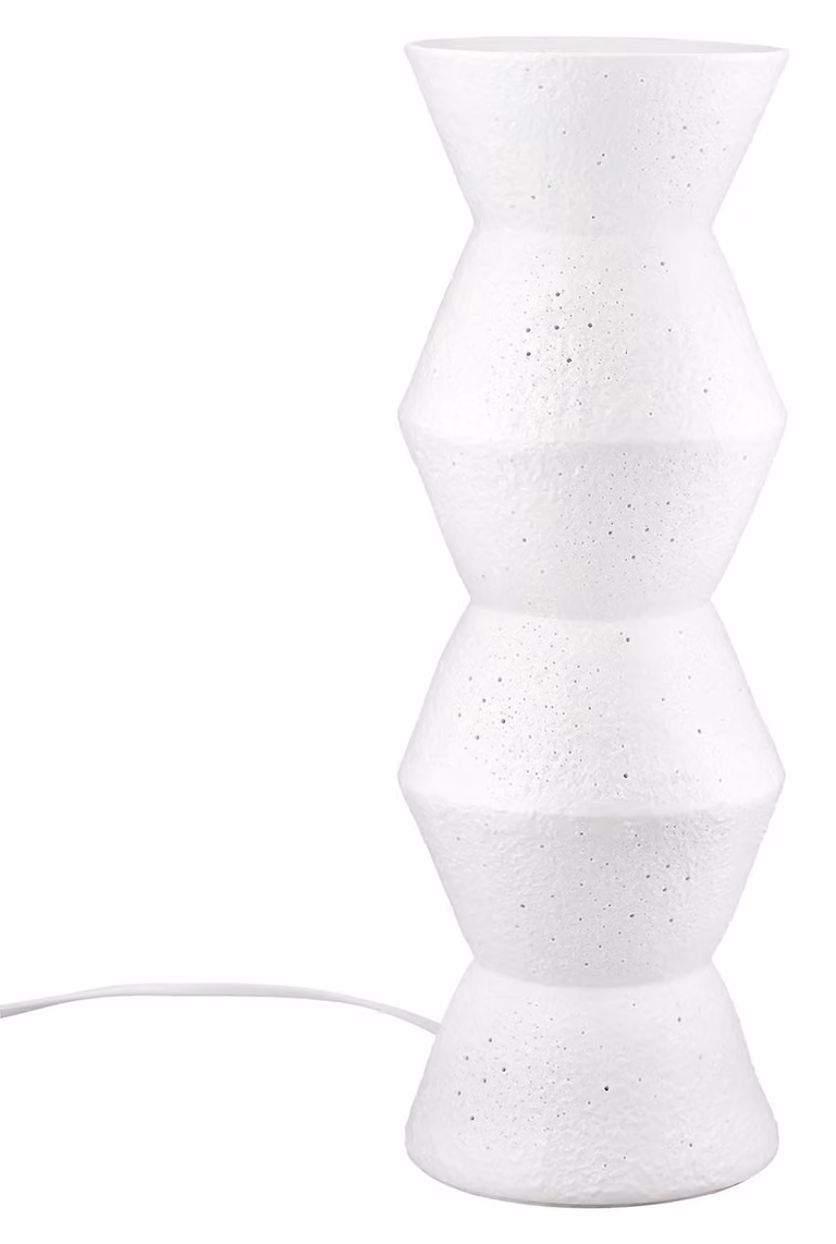 Gilde Tischleuchte, "Sapporo", Porzellan, weiß, VE 1, H. 45.5 cm, D. 15 cm 57814 4063387578148
