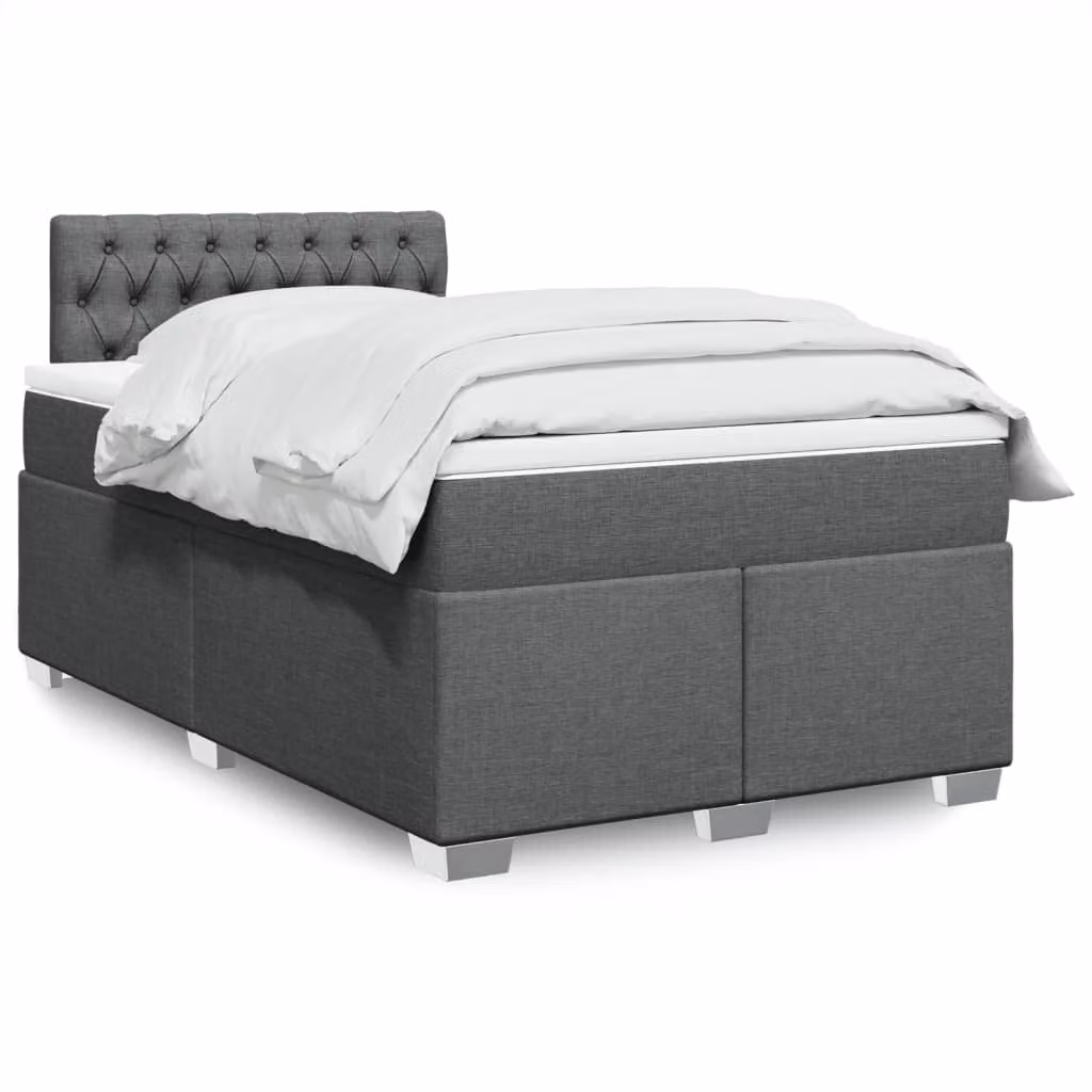 vidaXL Letto Ibrido con Materasso e Struttura in Legno di Pino, Grigio e Bianco, L/P/H: 120 x 200 x 190 cm – 1