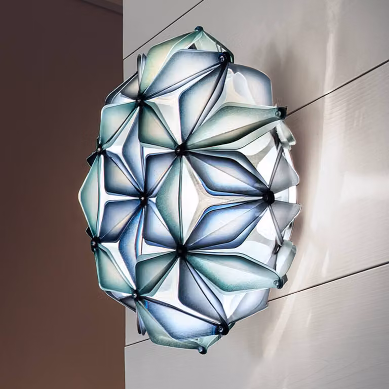 Slamp Plafoniera di design La Vie, dimmerabile, Blu, Soggiorno / Sala da pranzo, Plastica, Design, Plafoniera