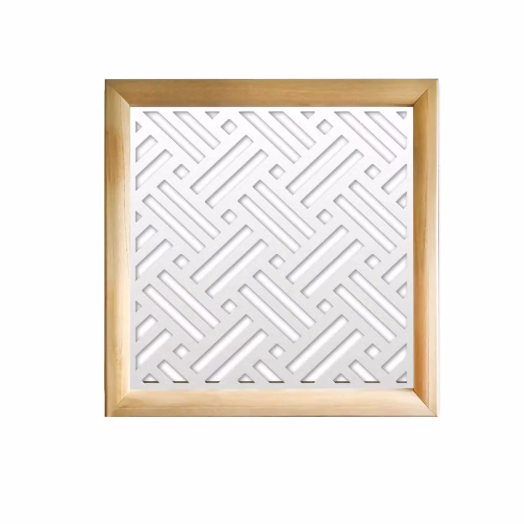 Signorbit Moduli Decorativi Quadrati in Legno e PVC Bianco, L/P: 98 x 98 cm – 2