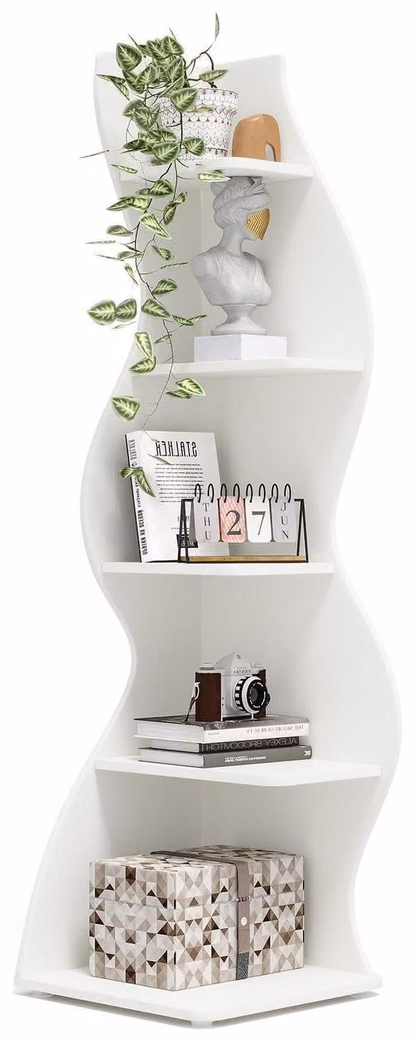 Scaffale a 5 ripiani, altezza 178 cm, colore bianco. Unità organizzativa, libreria, supporto per piante