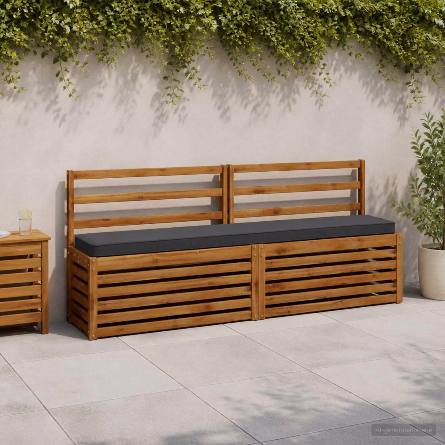 Cuscino per panchina vidaXL VUGHT in poliestere con rivestimento rimovibile e lavabile, colore antracite