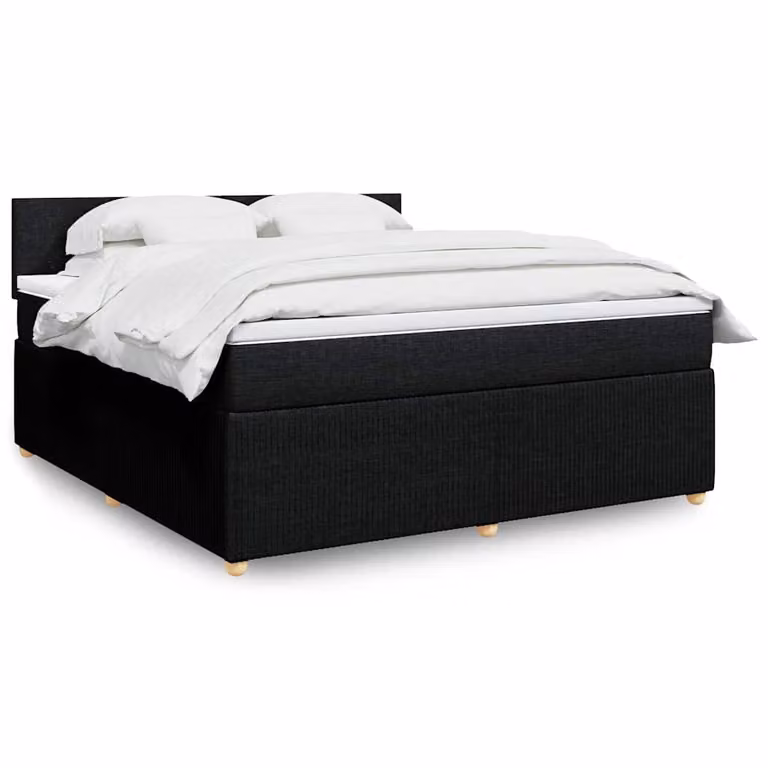 vidaXL Giroletto a Molle con Materasso in Tessuto Nero L/P/H: 180 x 200 x 100,5 cm