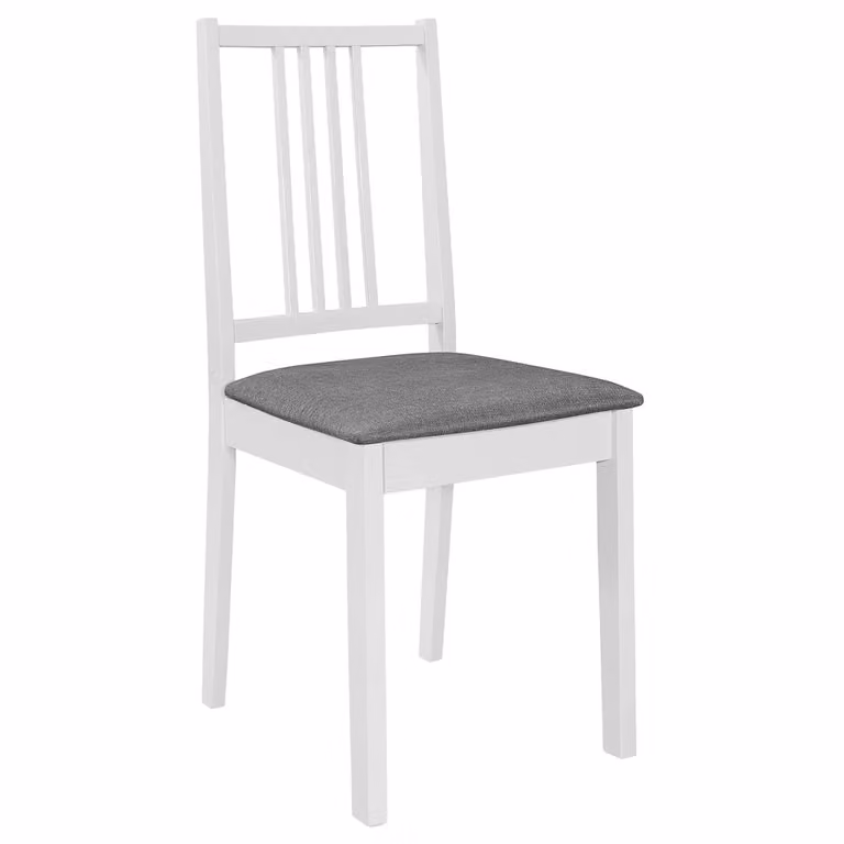 vidaXL Sedie da pranzo con cuscini 6 pz. Legno massiccio bianco