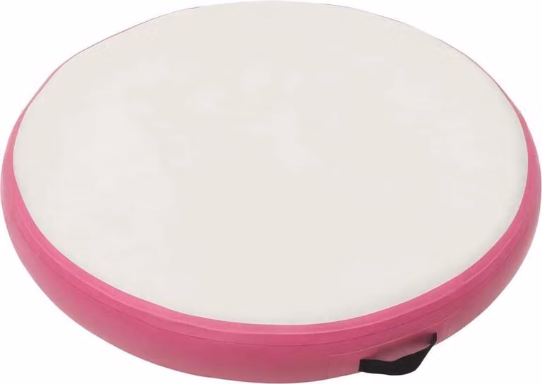 Tappetino Ginnastica Gonfiabile con Pompa 100x100x10cm PVC Rosa