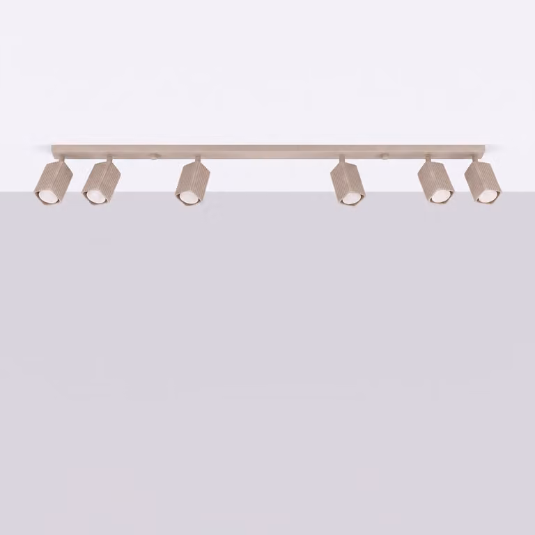 Plafoniera RAYO 6L tortora 6xGU10 10W alluminio 16,5x6x117cm Sollux Lighting