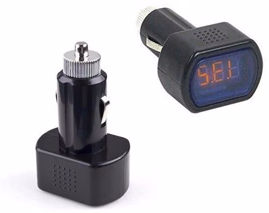 Tester per batterie LED da 12 V-24 V con presa accendisigari, voltmetro e indicatore di tensione - Nuovo
