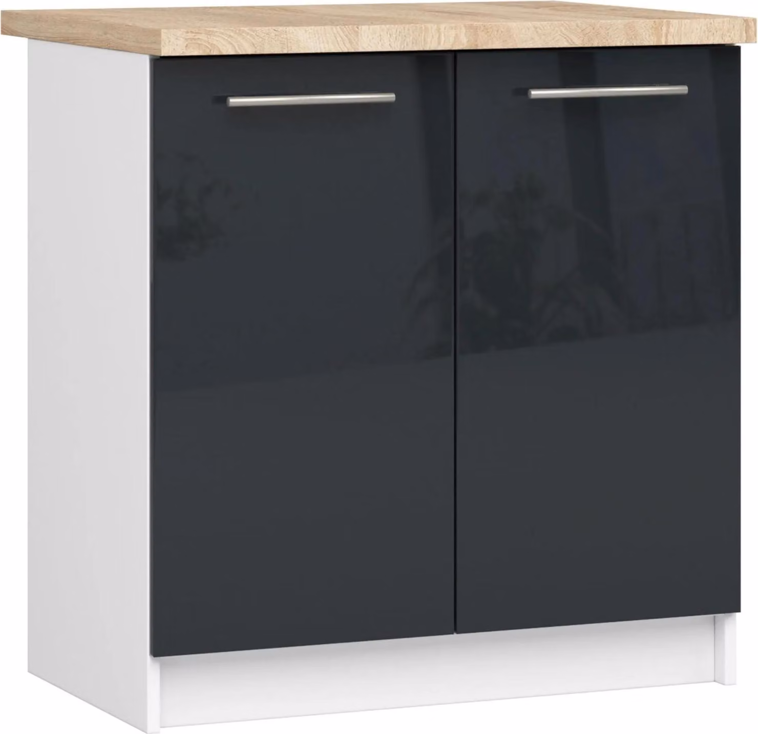Akord Mobile Cucina Oliwia 2 Ante Con Piano Bianco/Grafite 80X46X85 Cm