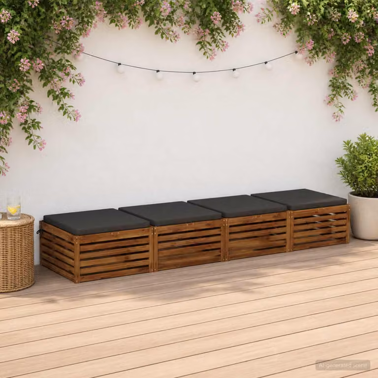 Set di 4 cuscini per sedia vidaXL in poliestere con imbottitura in schiuma, colore grigio antracite, design moderno e lavabili