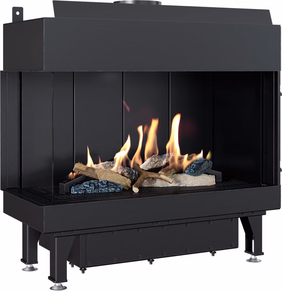Caminetto a gas LEO 70 sinistro a propano ∅ 100/150 4,8 kW