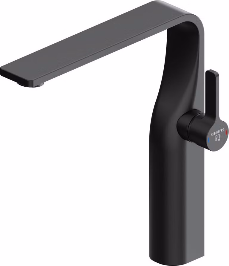 Steinberg Série 230 Mitigeur monocommandé pour lavabo, avec cartouche céramique, tubes flexibles, sans vidage, saillie 200mm, 23017202S, 23017202S