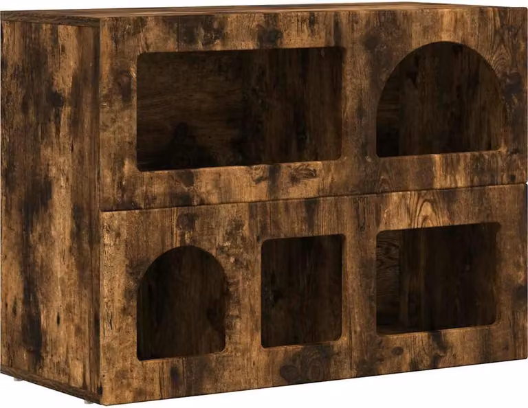 Credenza Rovere fumé 80.5 x 35 x 59 cm Legno multistrato