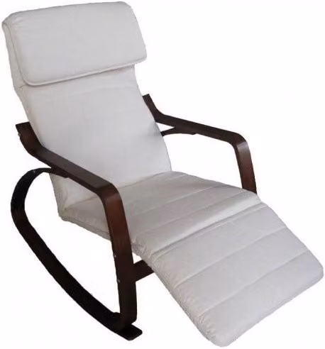 Dondolo imbottito con poggiapiedi regolabile VACCHETTI colore crema L: 67 cm, P: 110-127 cm, H: 95 cm