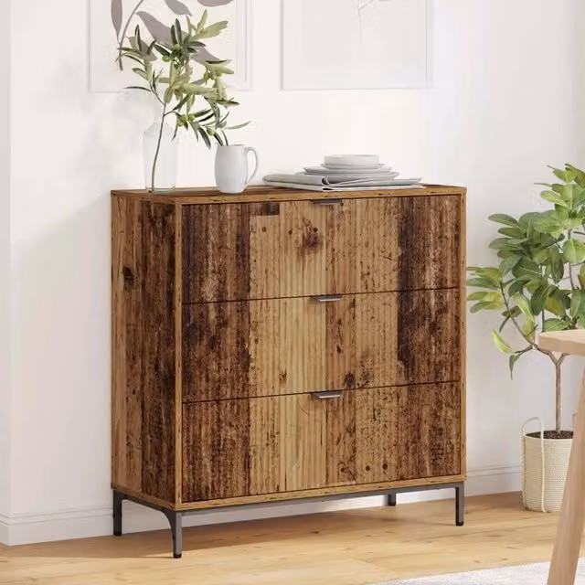 Credenza Buffet Armadio da Cucina vidaXL in Legno Marrone L: 79.5 cm, P: 33 cm, H: 82 cm – 1