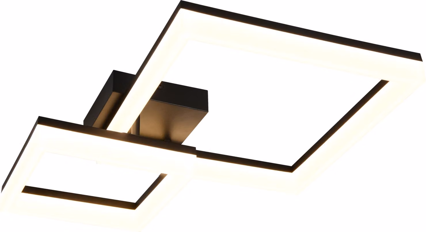 LED, plafoniera, metallo, nero, opaco, SMD, L 62 cm