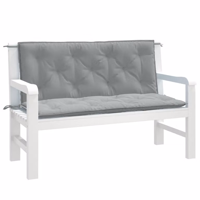 Set di 2 cuscini per panca da giardino vidaXL, colore grigio, L 120 cm x P 50 cm x H 7 cm