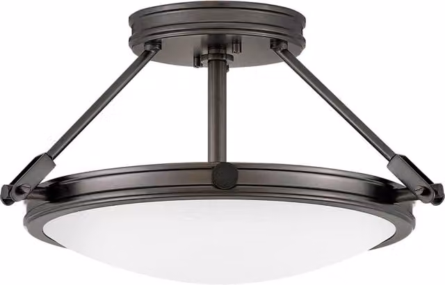Plafoniera industriale nera Ø42 Collier Hinkley 3xE14
