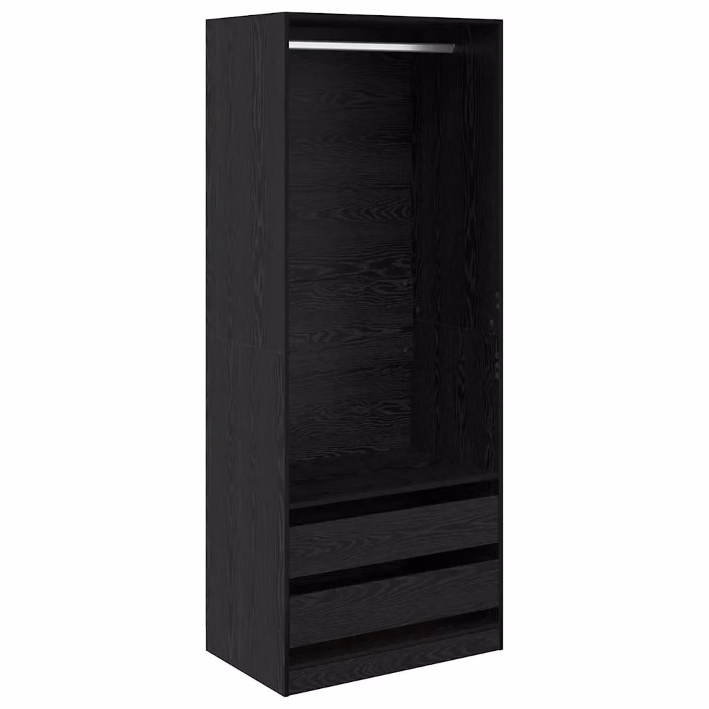 vidaXL Guardaroba Rovere Nero con Cassetti e Ripiani L: 80 cm, P: 50 cm, H: 203 cm in MDF – 2