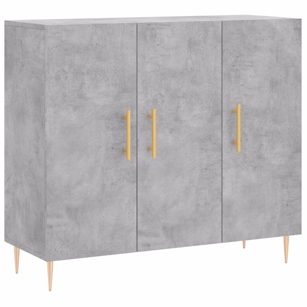 Credenza Grigio Cemento 90x34x80 cm in Legno Multistrato
