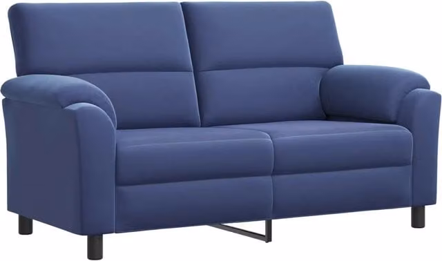 Divano moderno in velluto blu vidaXL con coperture rimovibili L: 174 cm, P: 85 cm, H: 93 cm – 1