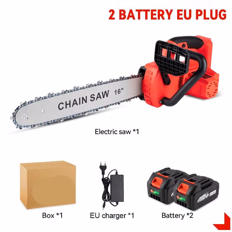 Troncatrice a catena - Sega da potatura - Sega per rami - Sega manuale - Elettrica/a batteria - Senza fili - 40 cm (16 pollici) - 7980W