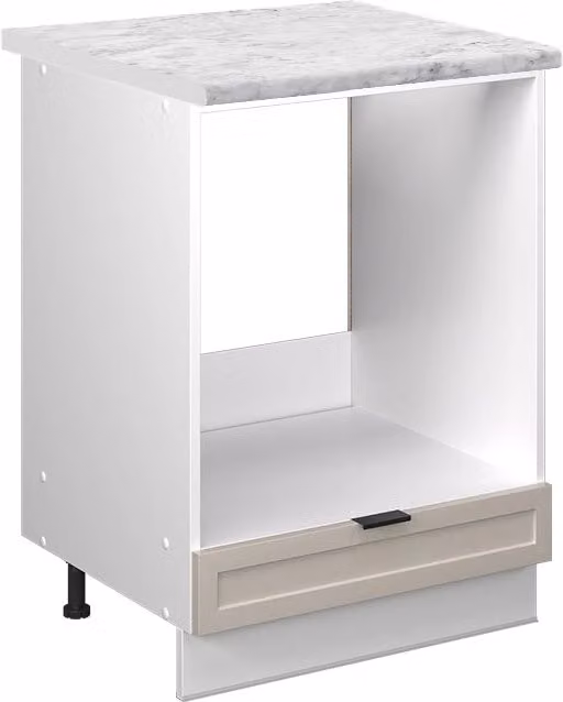 Mobile per forno da incasso Fame-Line Vicco Grigio Beige e Bianco 60 cm con piano in marmo