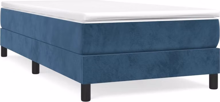 Struttura Letto a Rete a Molle Blu Scuro 90x200 cm in Velluto