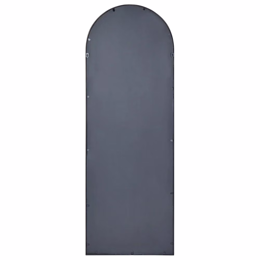 Specchio da parete rotondo BELIANI in metallo e vetro nero stile industrial L: 60 cm, H: 170 cm – 2