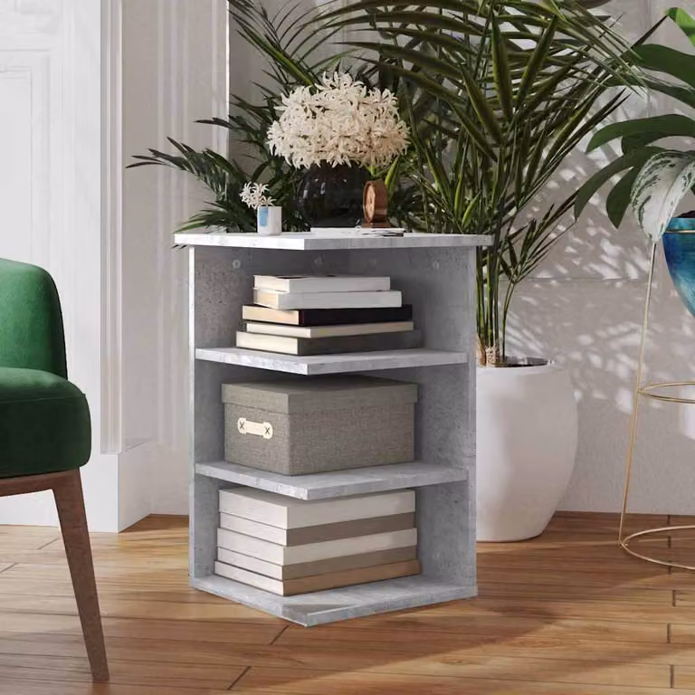 Credenza moderna vidaXL in legno multistrato e MDF, colore grigio, L 35 cm x P 35 cm x H 55 cm