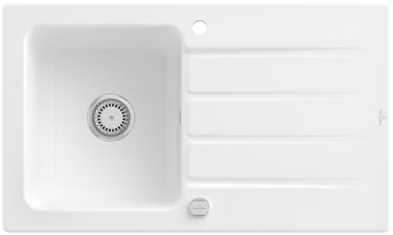 Villeroy&Boch Lavello rettangolare da cucina con sgocciolatoio Architectura 50 Stone White 86x51 cm, 3350 01 R1