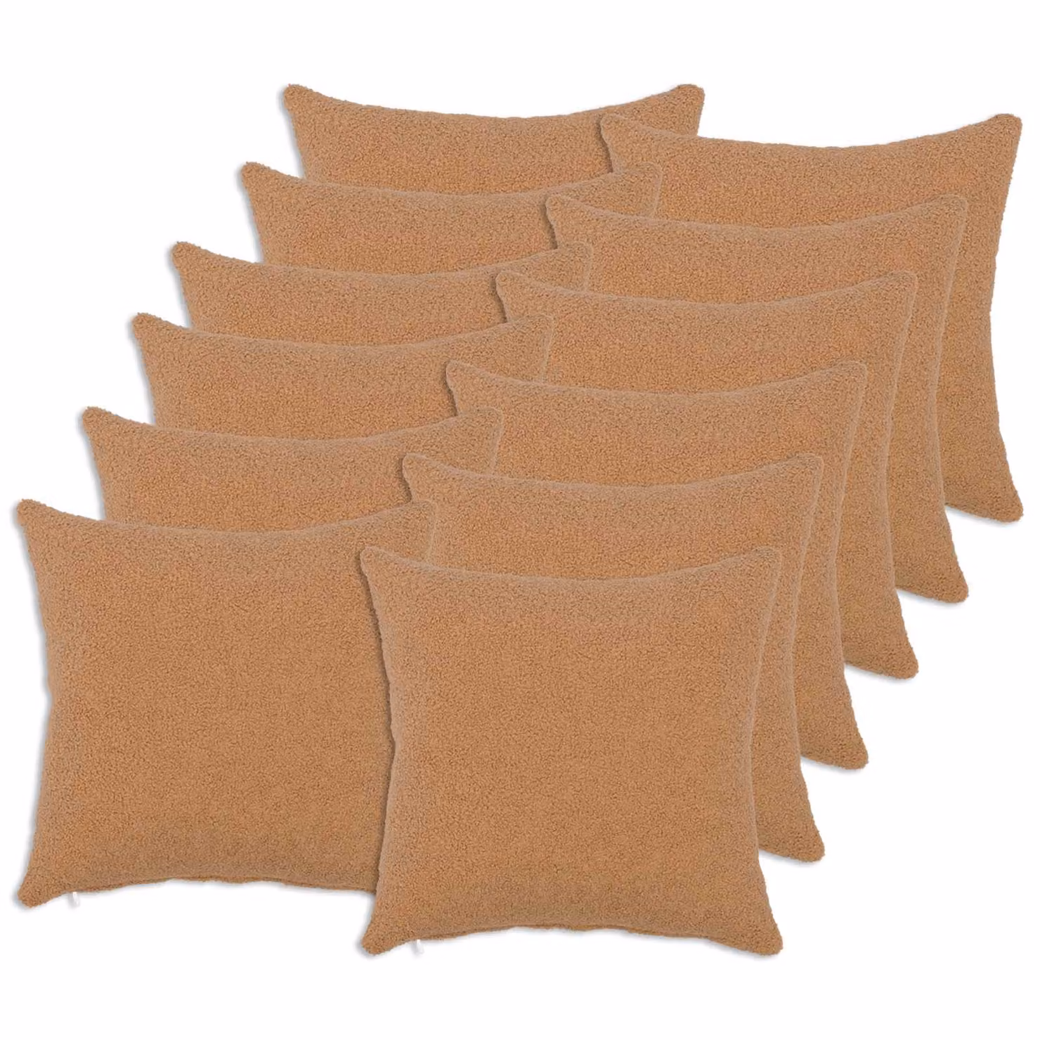 Set di 12 federe vidaXL HEERLEN beige in tessuto bouclé, L 50 cm x P 50 cm