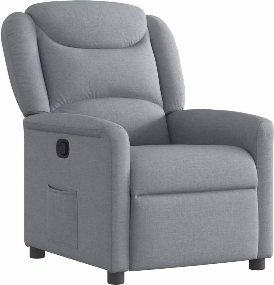 Poltrona Reclinabile in Tessuto Grigio Chiaro