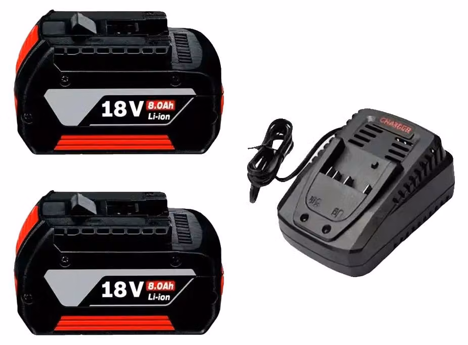 Batterie, 18V, capacità 8,0Ah, caricabatterie 8.0AH x 2, quantità: 1